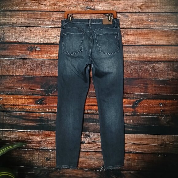 Madewell Jeans Size 30 High Riser Skinny Washed Black Denim Distressed Stretch - Picture 3 of 11